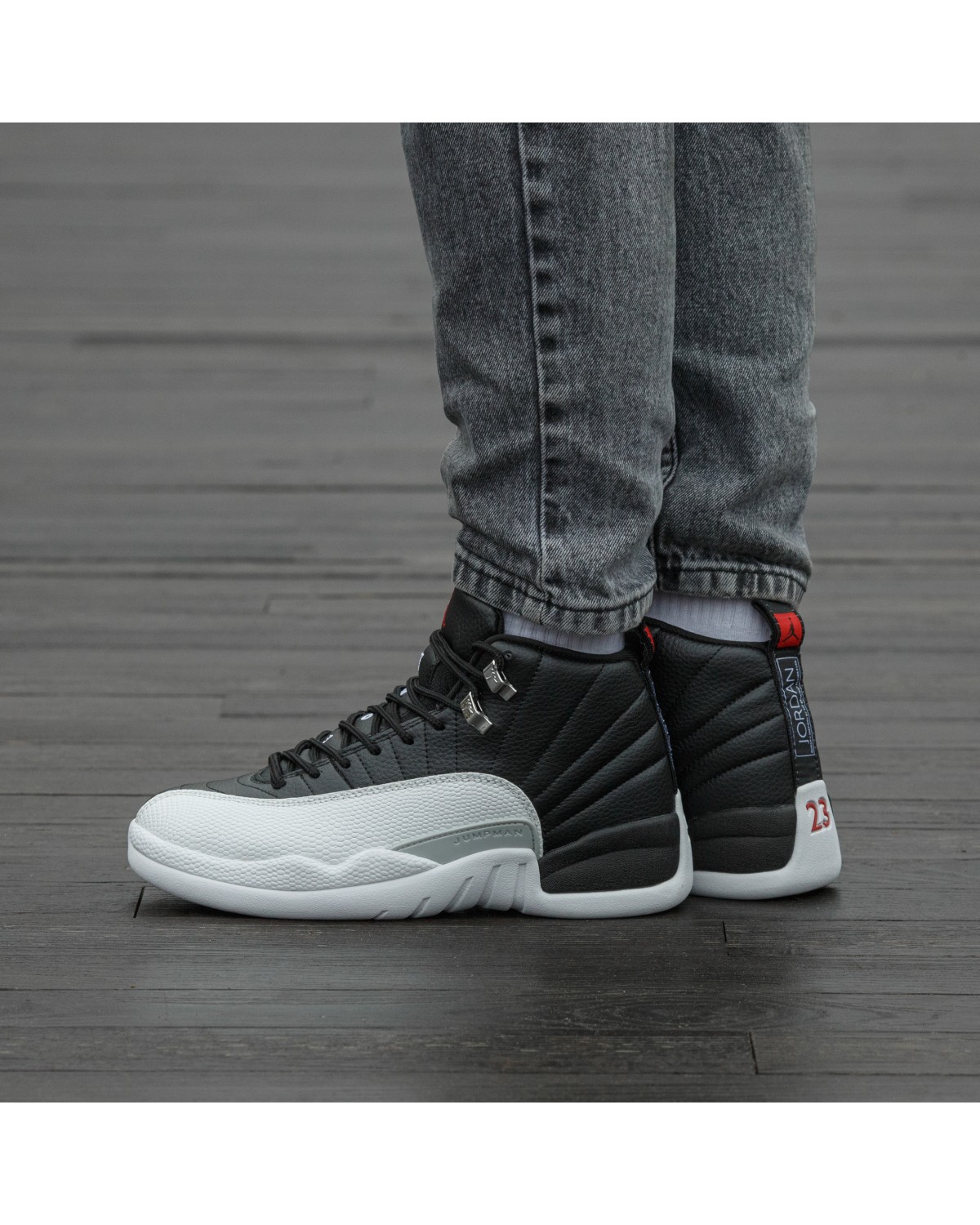 Jordan 12 Retro Taxi Playoffs White Black