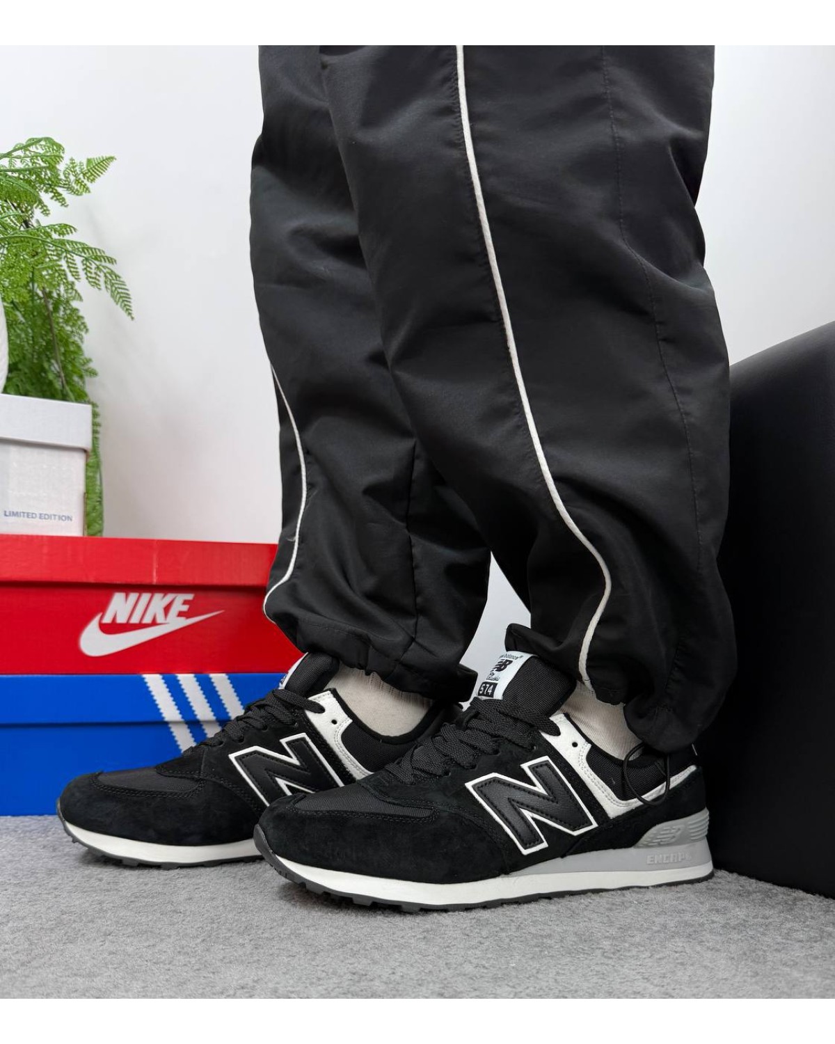 New Balance 574 Black White Gore Tex