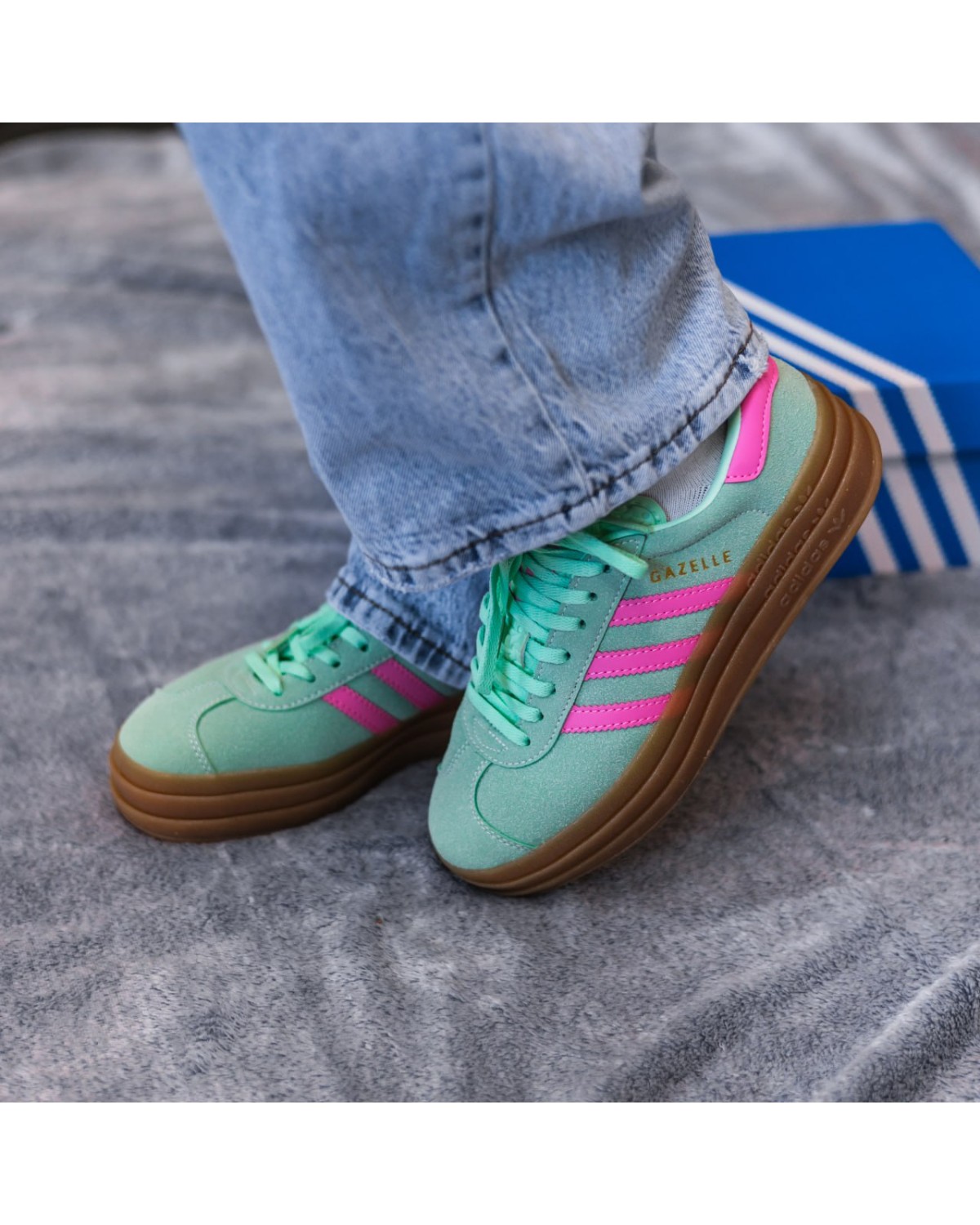 Adidas Gazelle Bold Pulse Platform Mint Pink