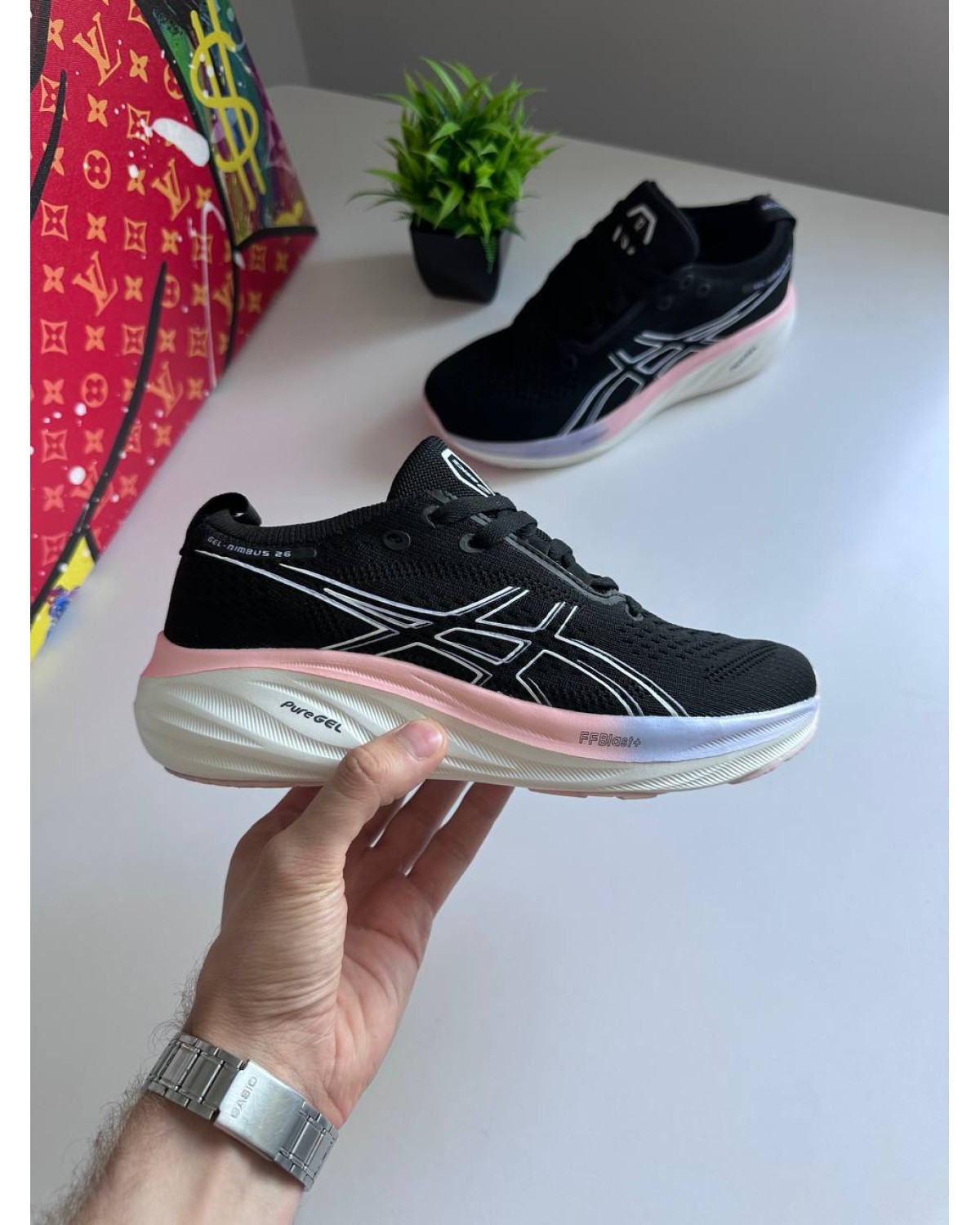 Asics Gel-Nimbus 26 Black Pink Blue