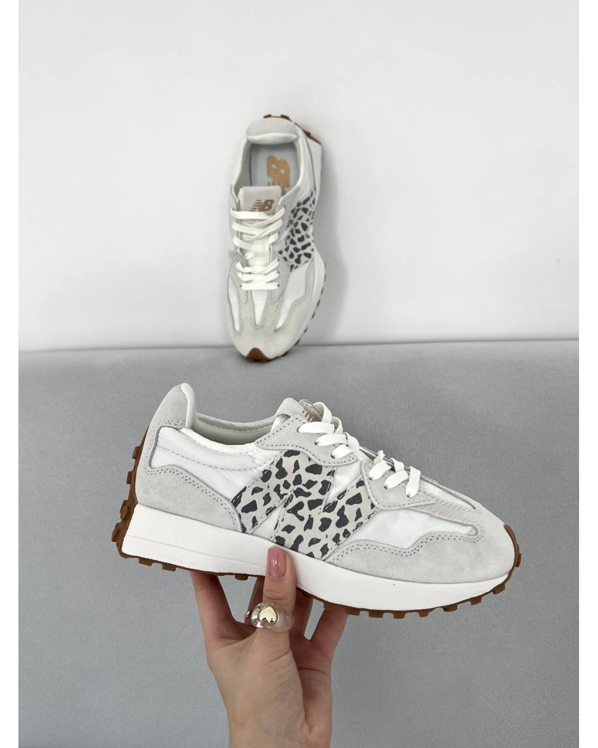 New Balance 327 White Leopard