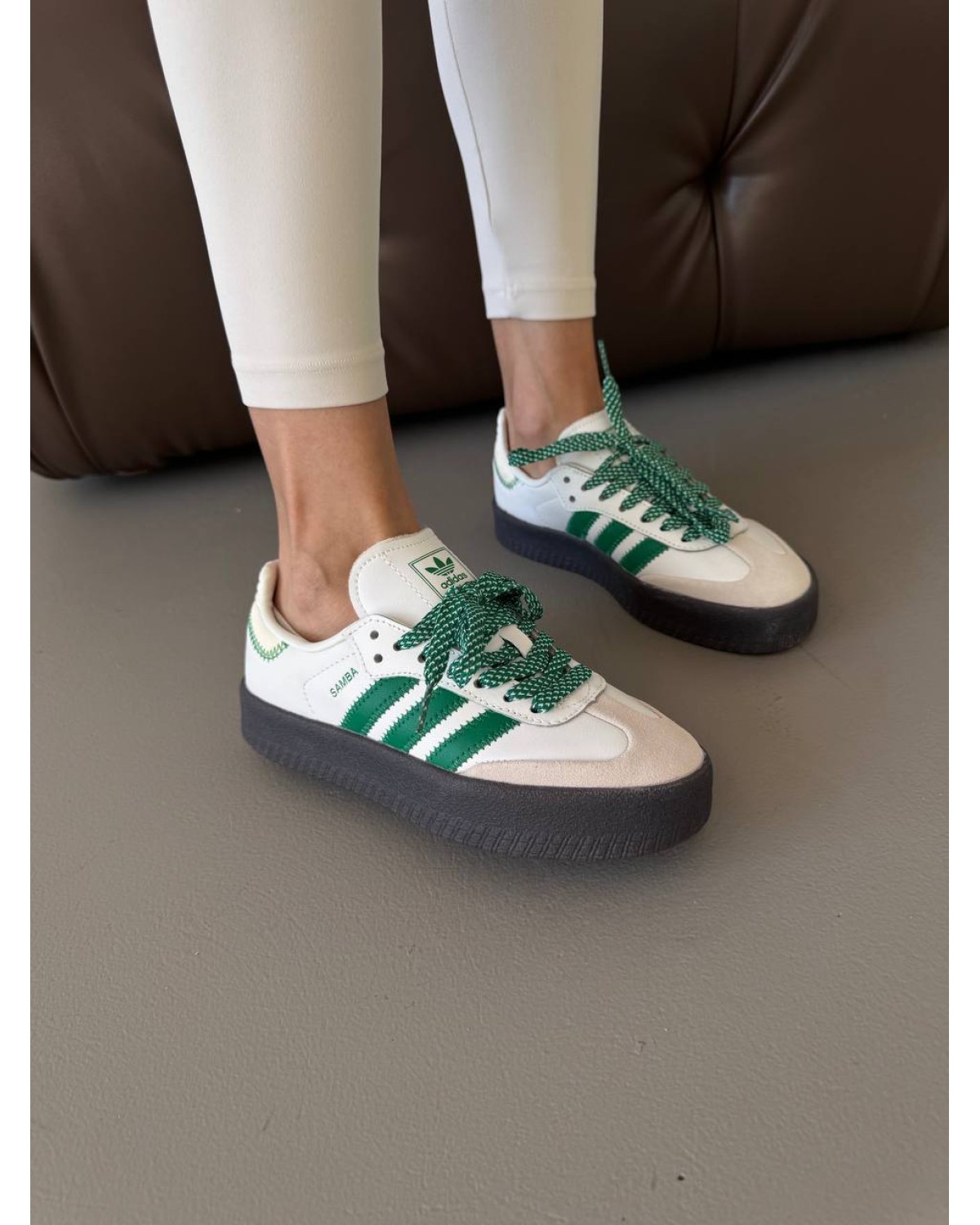 Adidas Samba Platform White Green