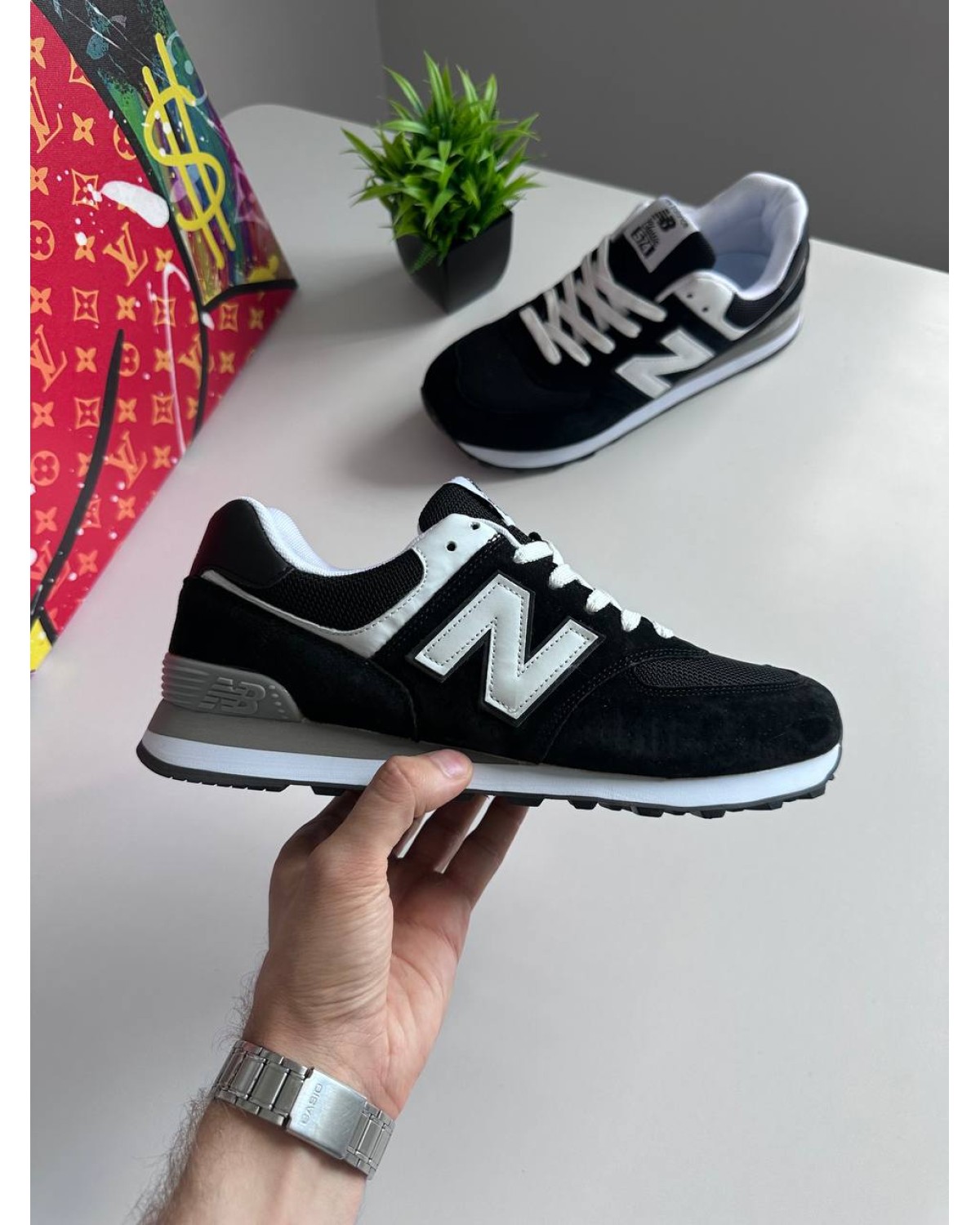 New Balance 574 Black White