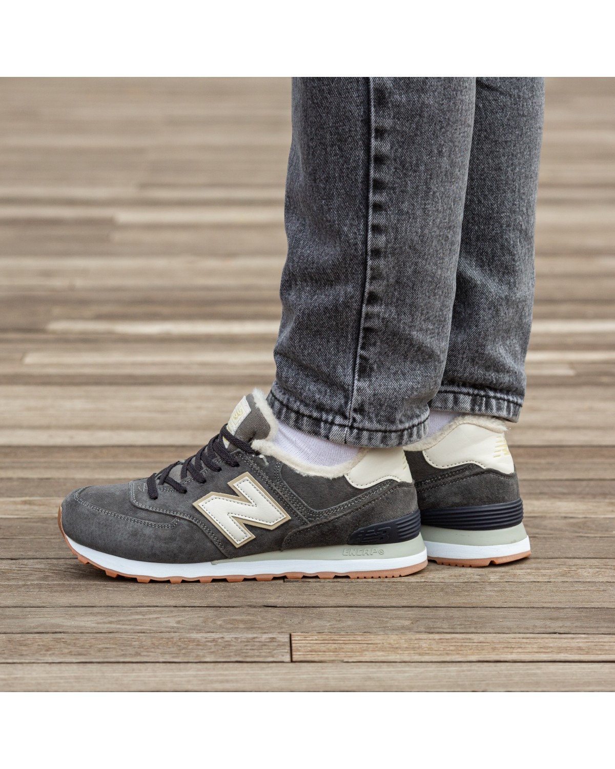 New Balance 574 Winter Suede  Dark Grey