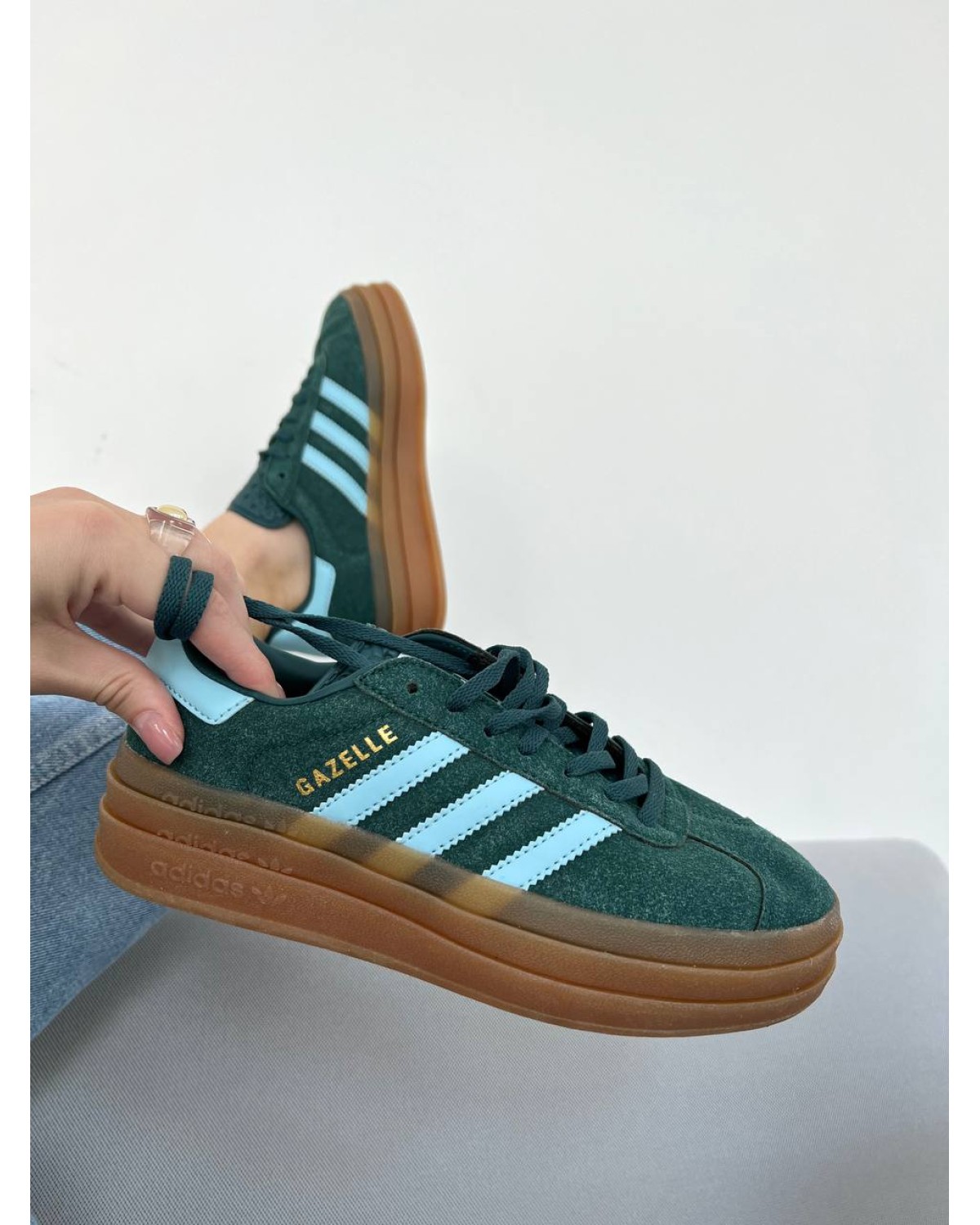 Adidas Gazelle Bold Platform Green Blue