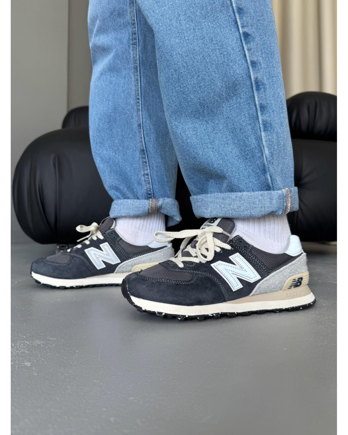 New Balance 574 Dark Grey Beige