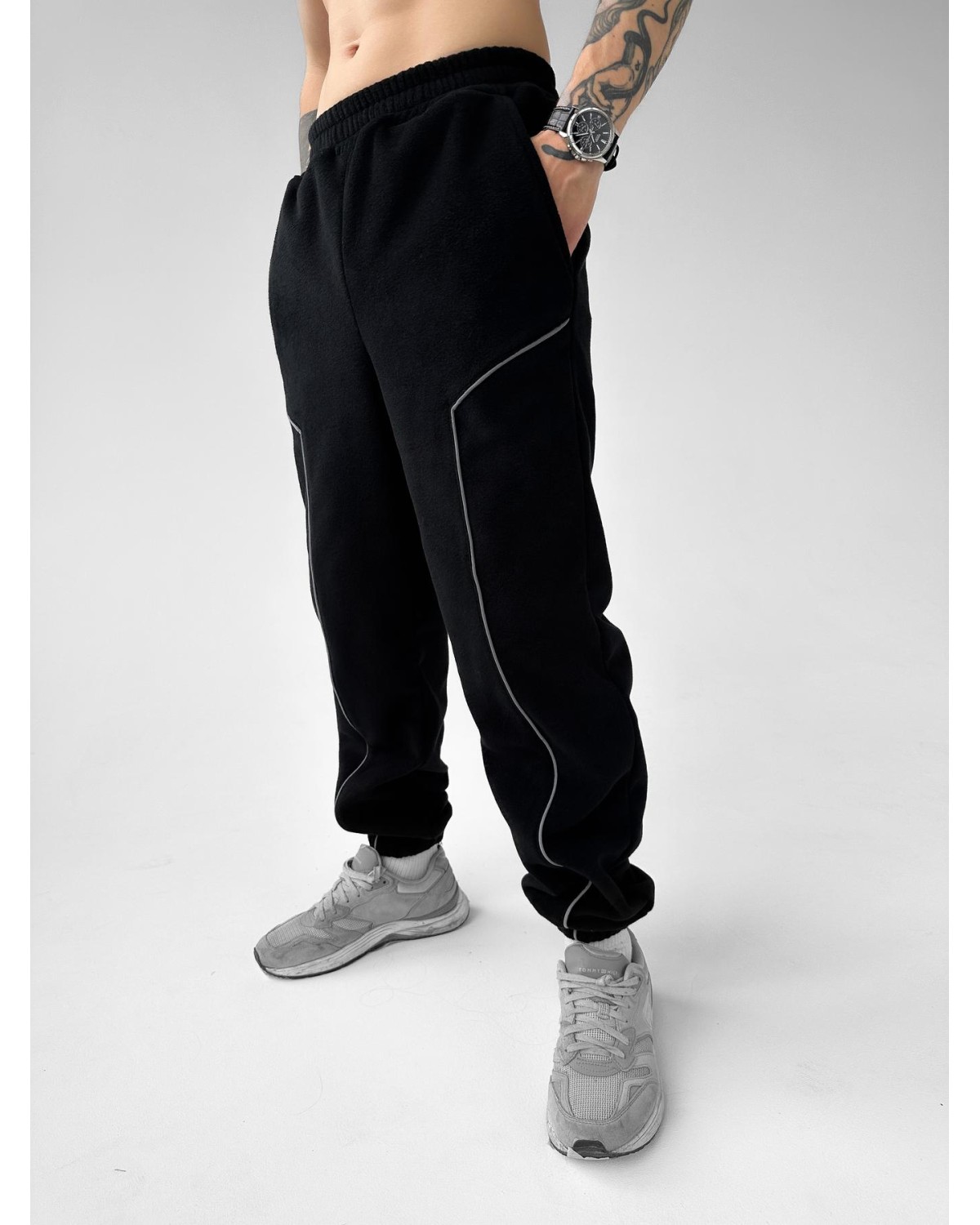 Штани полар чорні (кант) V12