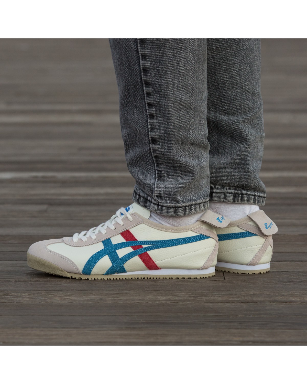 Asics Onitsuka Tiger Mexico 66 Beige Red Blue
