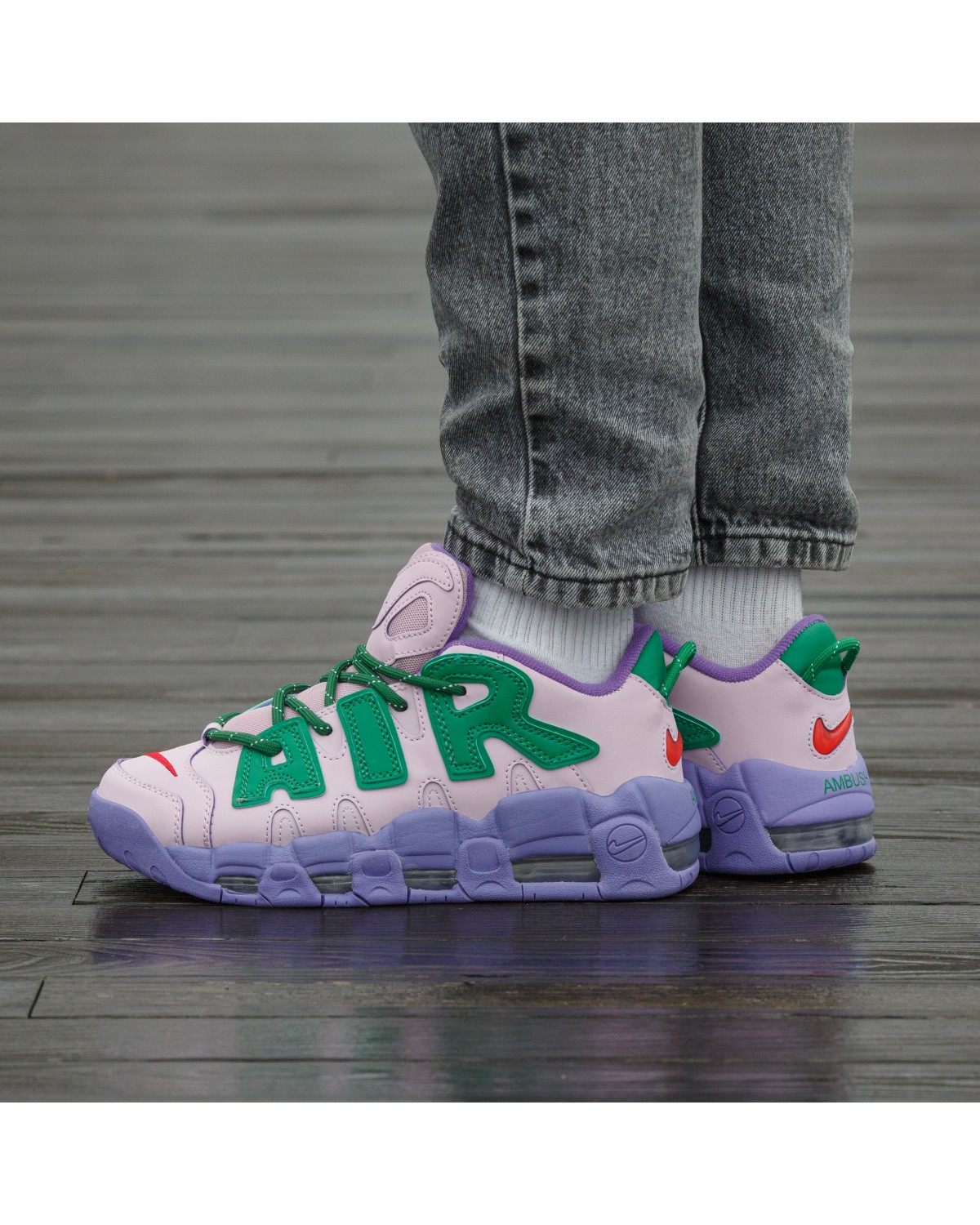 Nike Air More Uptempo Low x AMBUSH Pink Purple Green