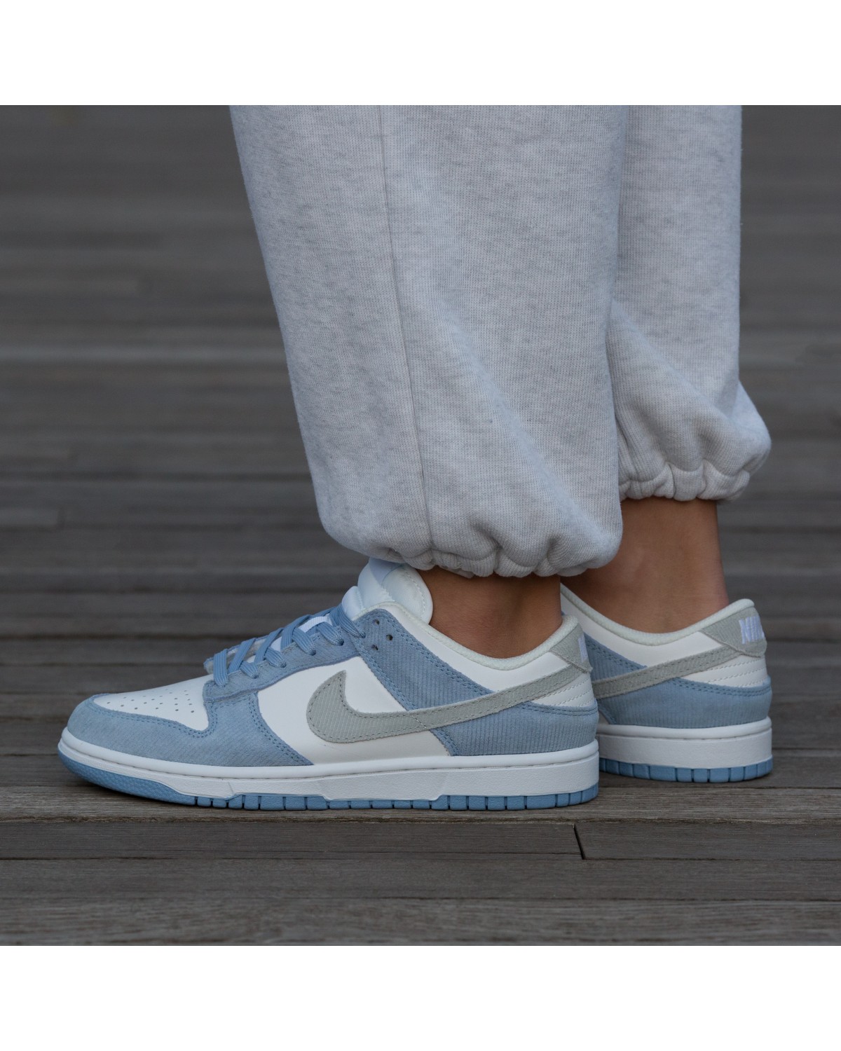 Nike SB Dunk White Blue Corduroy