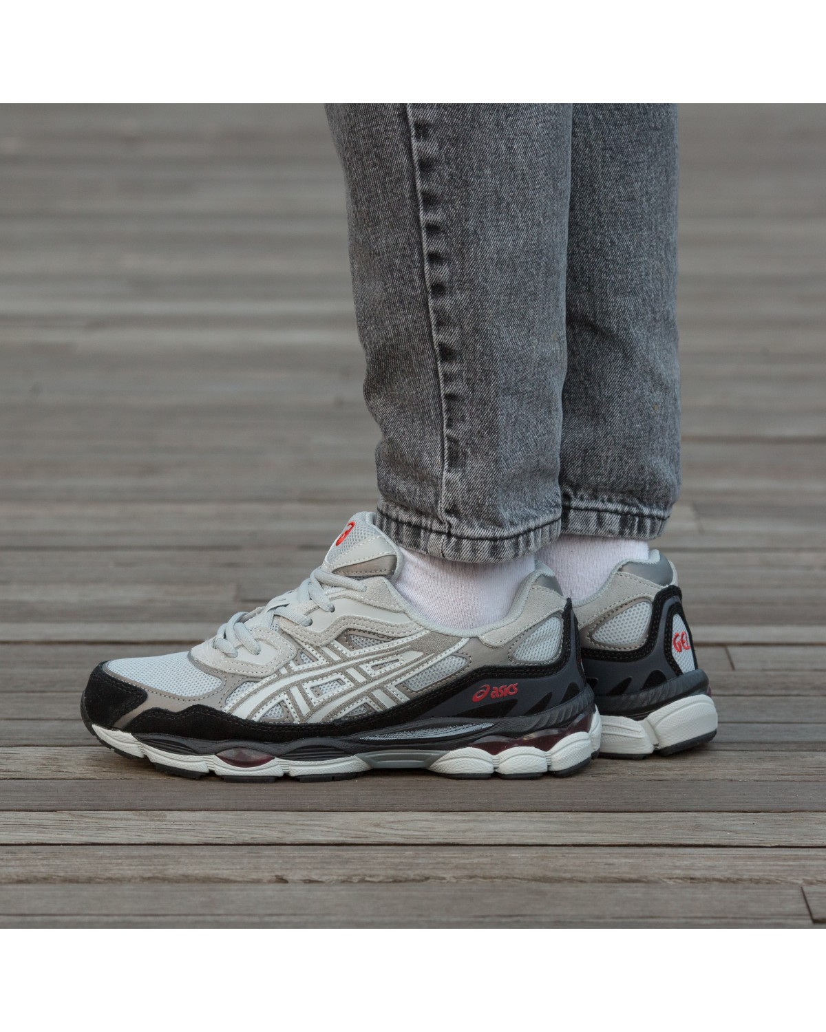Asics Gel NYC Grey Black Red