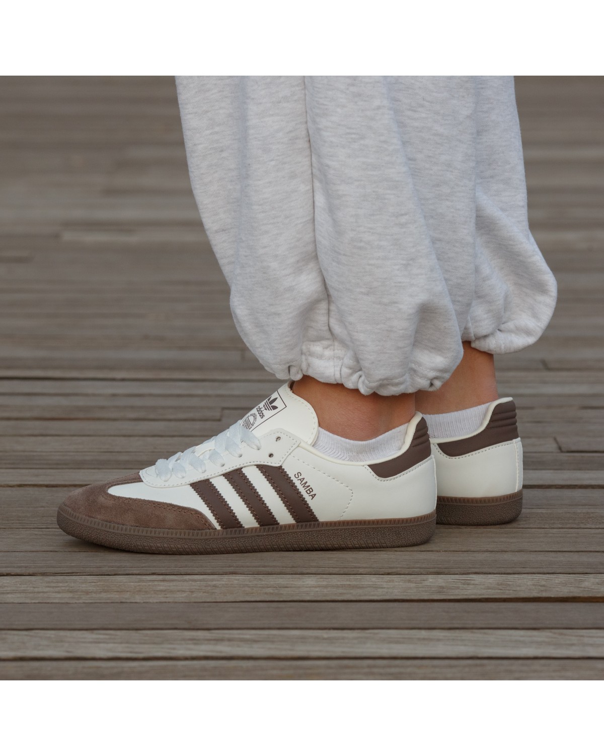 Adidas Samba White Brown Suede