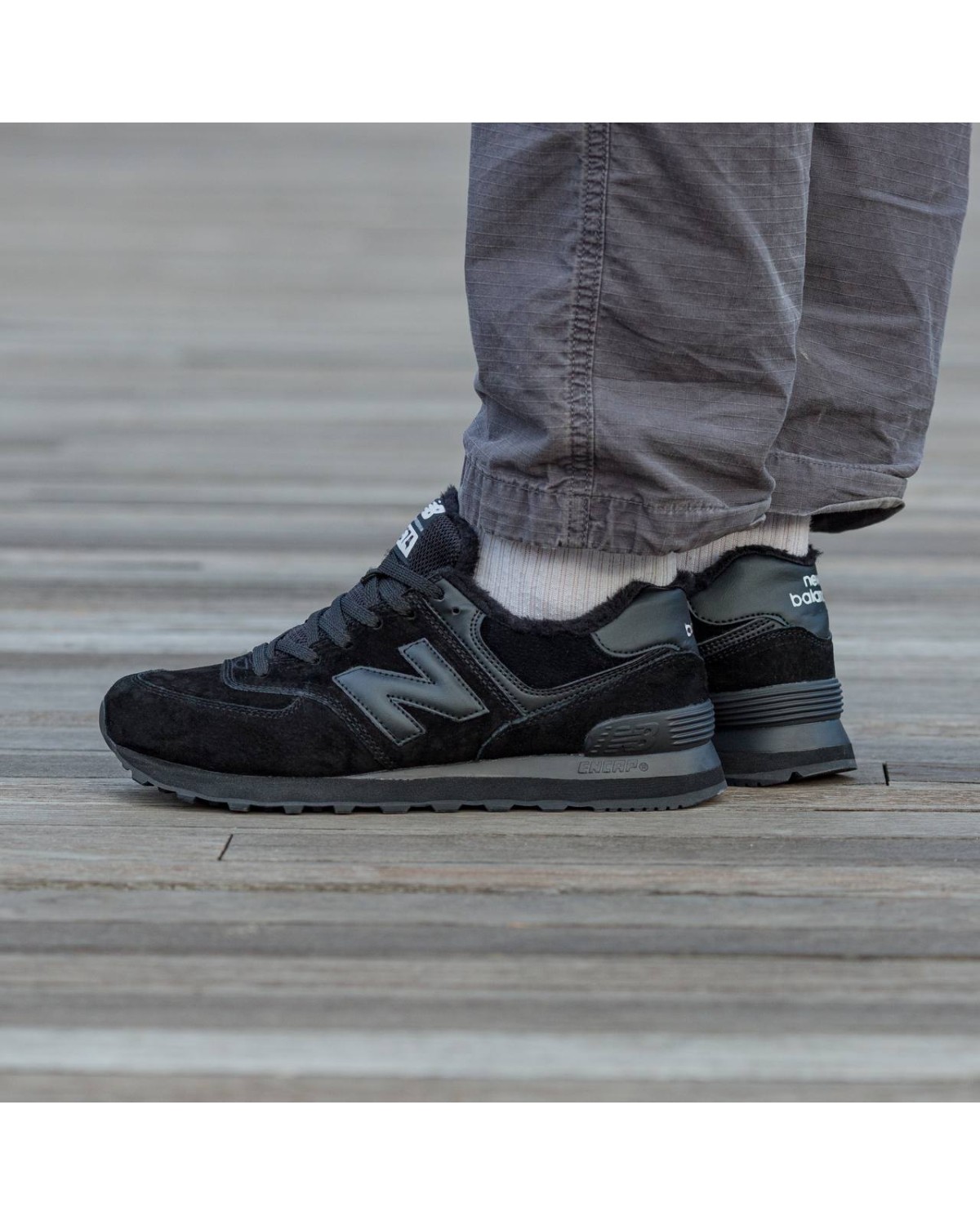 New Balance 574 Total Black Fur