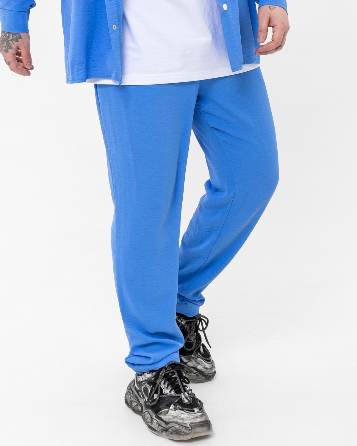 Штани блакитний (креп) Krr8