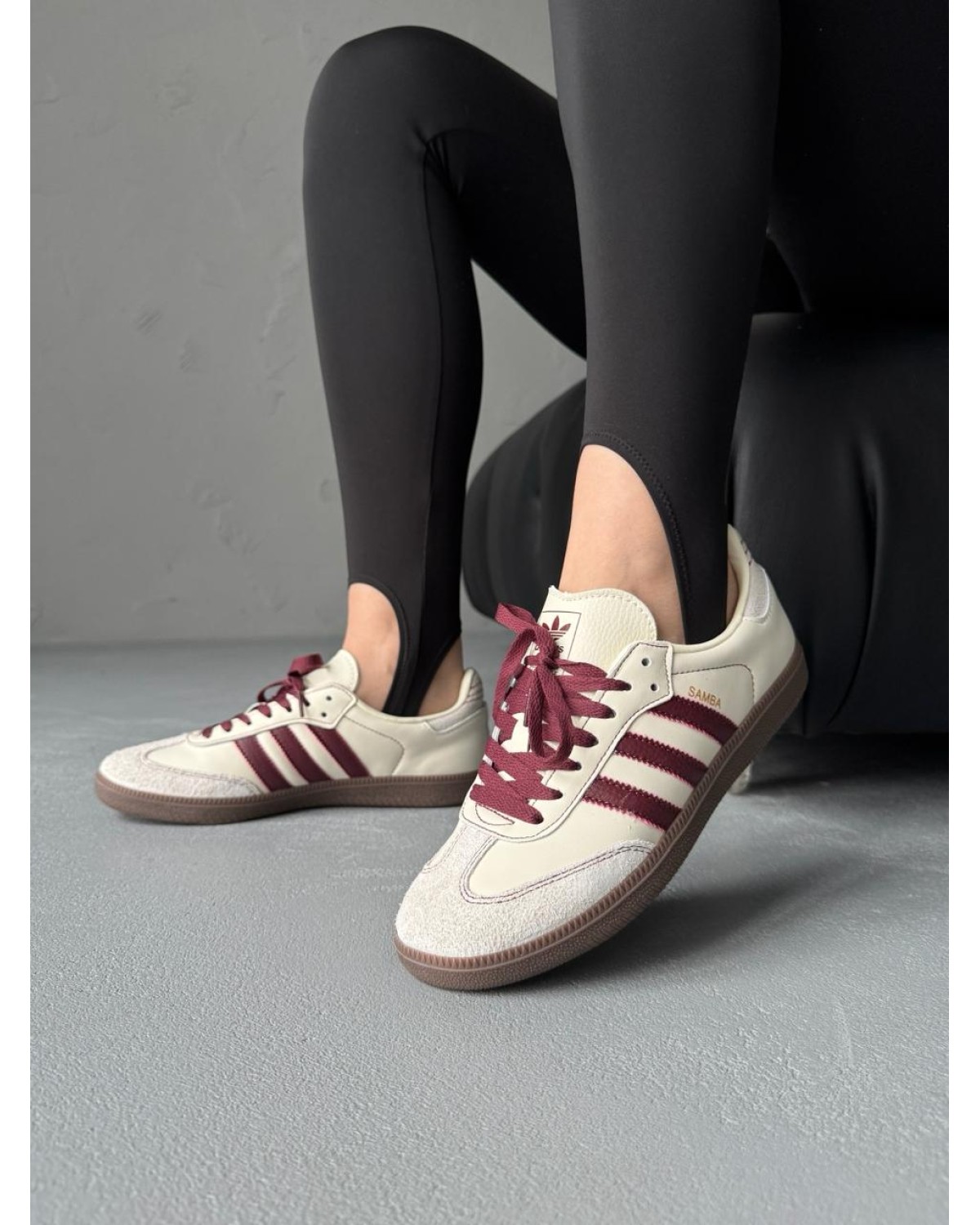 Adidas Samba OG Wonder White/Maroon Adidas Samba OG Wonder White/Maroon