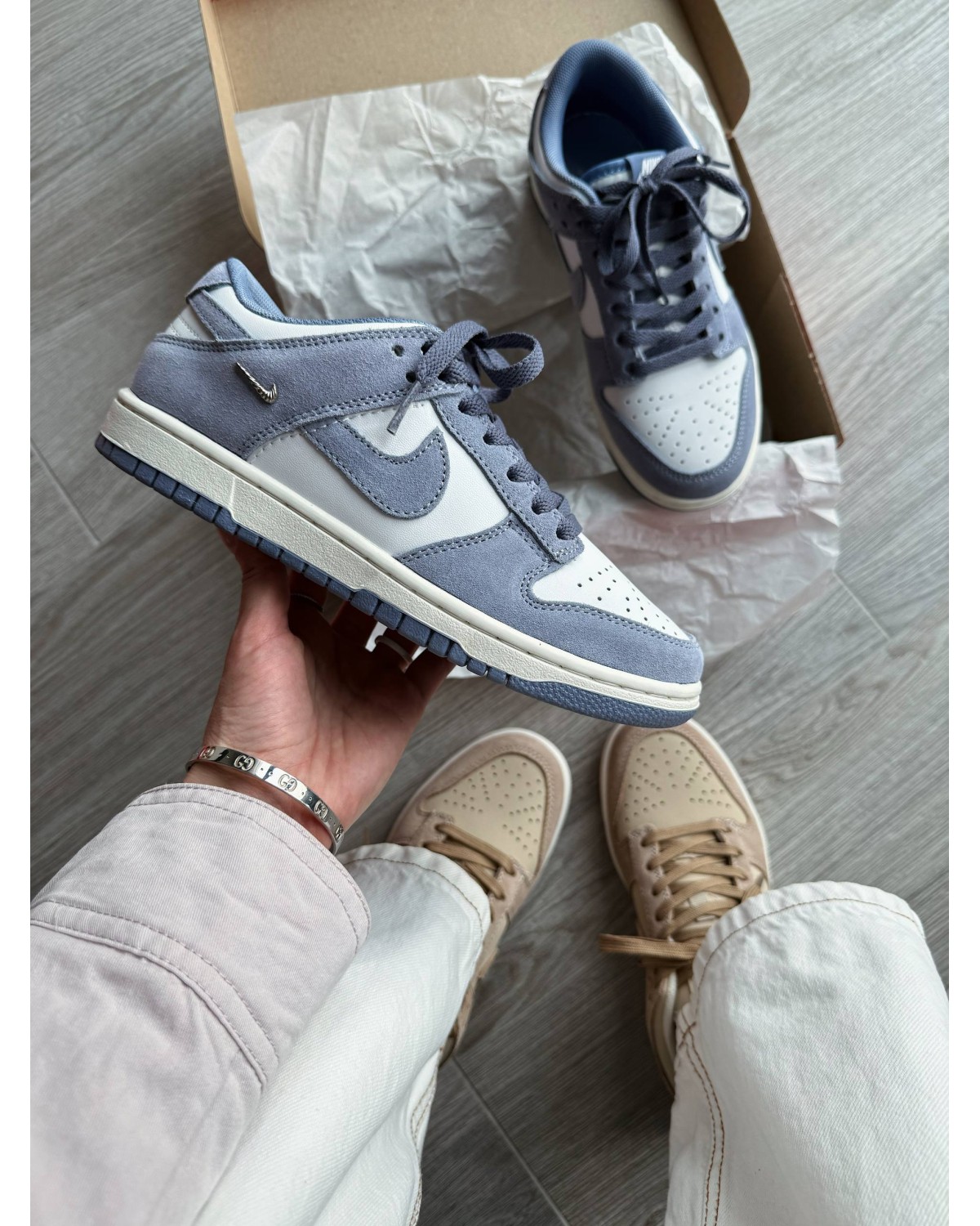 Nike Dunk Low Mini Swoosh Sail World Indigo