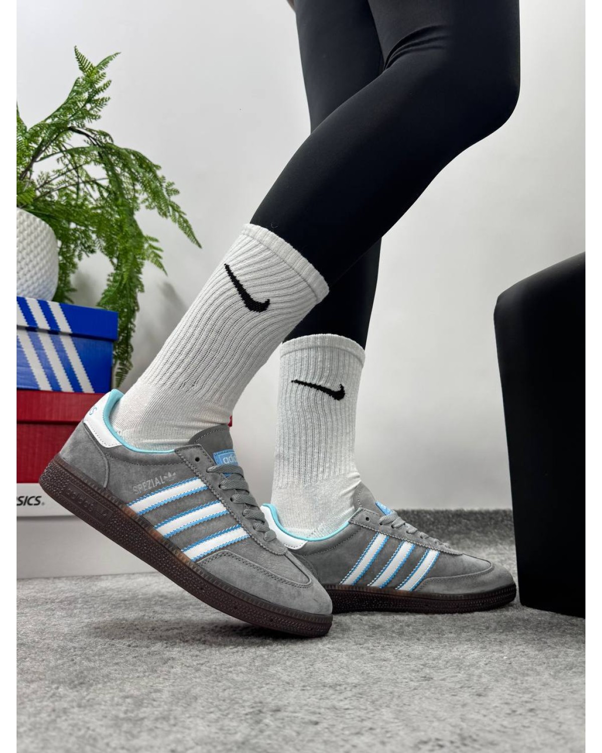 Adidas Handball Spezial Grey Blue Adidas Handball Spezial Grey Blue