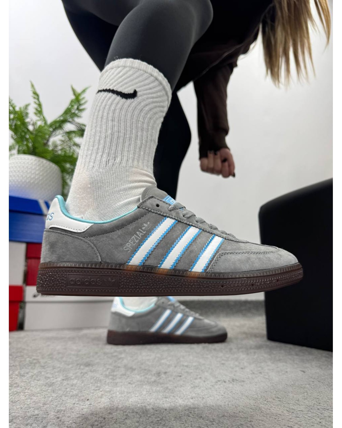 Adidas Handball Spezial Grey Blue Adidas Handball Spezial Grey Blue