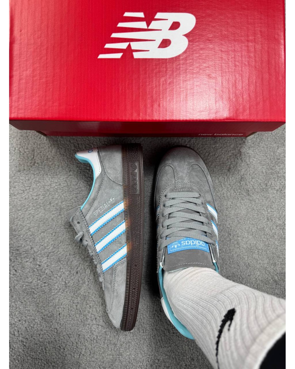 Adidas Handball Spezial Grey Blue Adidas Handball Spezial Grey Blue