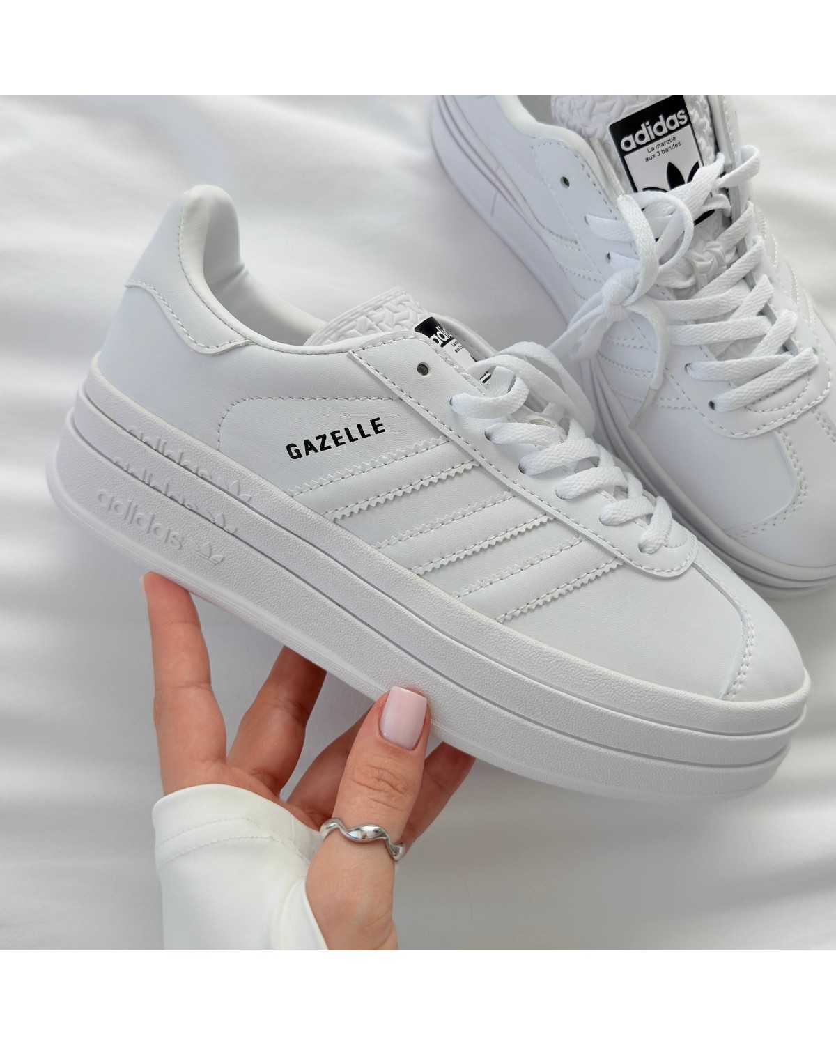 Adidas Gazelle Bold White Platform