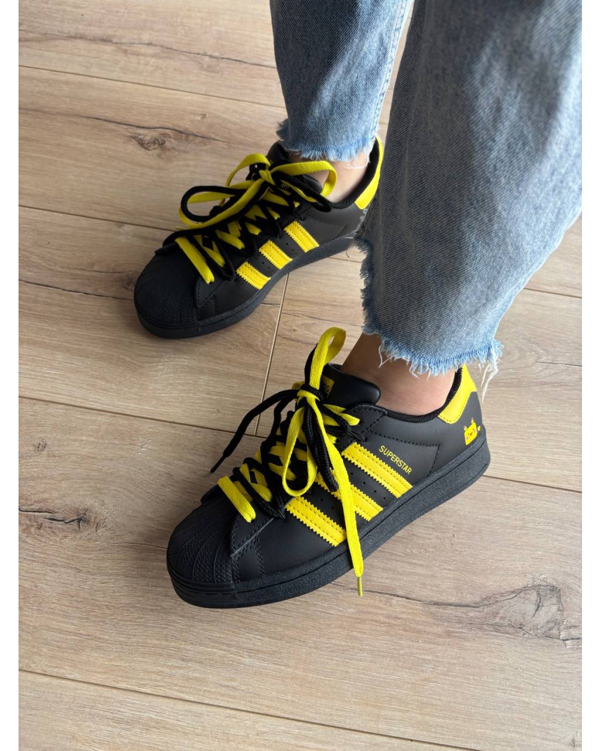Adidas Superstar Pokemon Black Yellow Custom Adidas Superstar Pokemon Black Yellow Custom