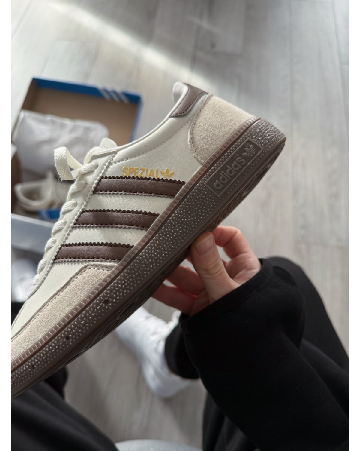 Adidas Handball Spezial Brown Cream White Adidas Handball Spezial Brown Cream White