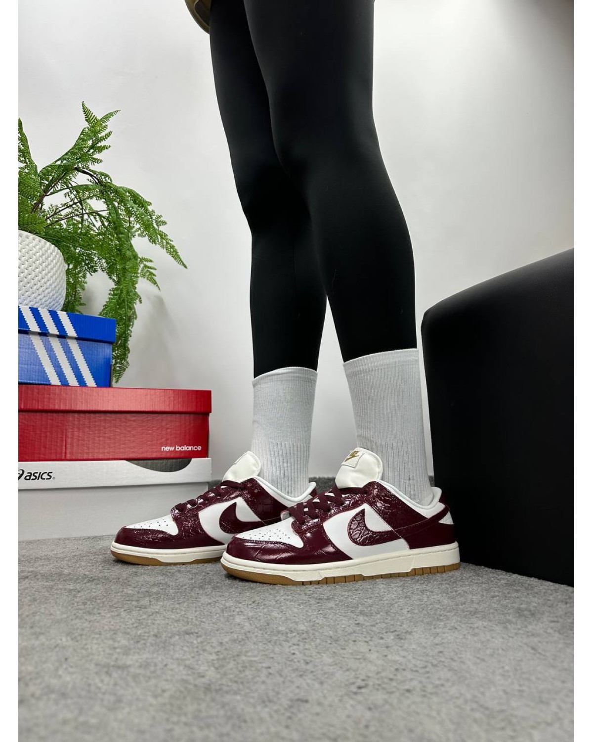 Nike SB Dunk Burgundy Croc