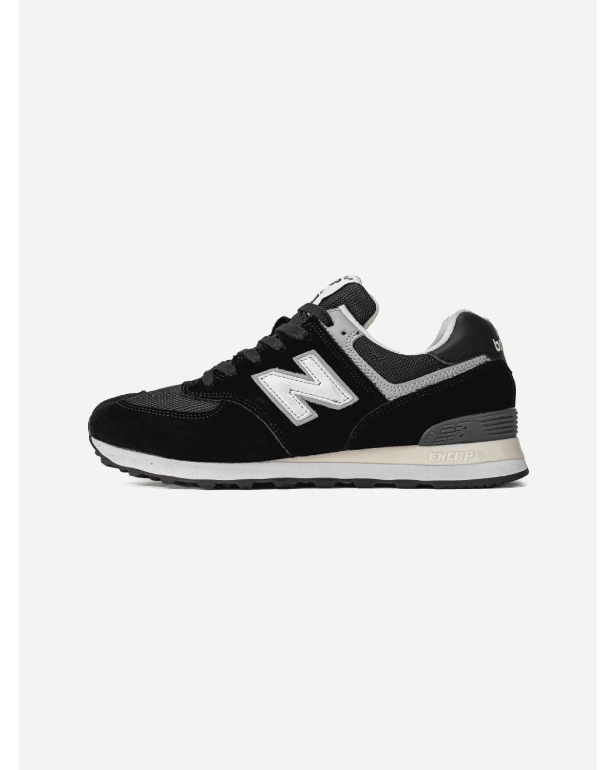 New Balance 574 Black/White/Dark Grey
