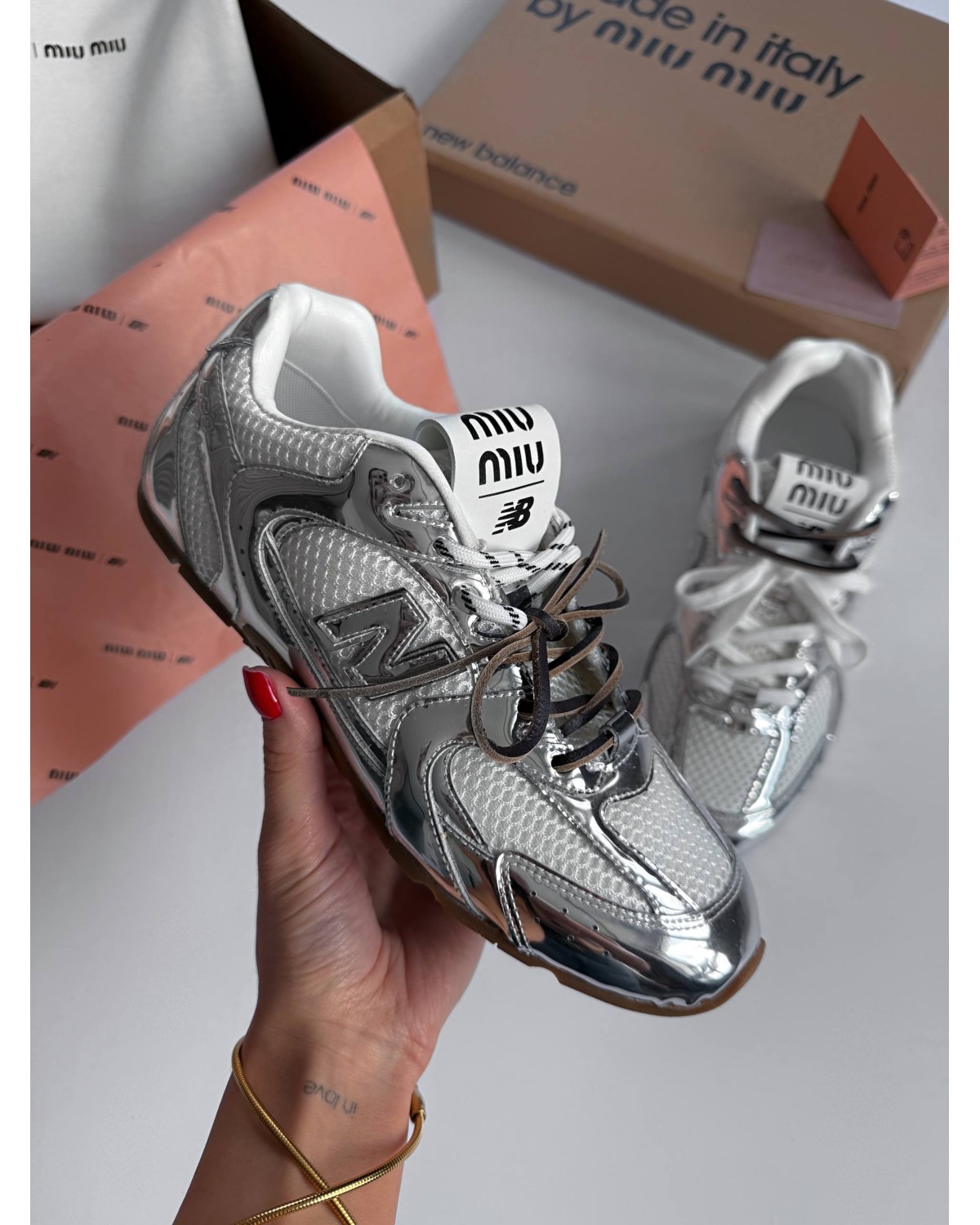 Miu Miu x New Balance Silver Vintage