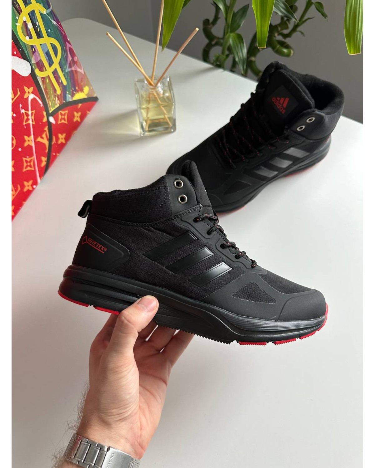 Adidas Terrex Black Red Fur