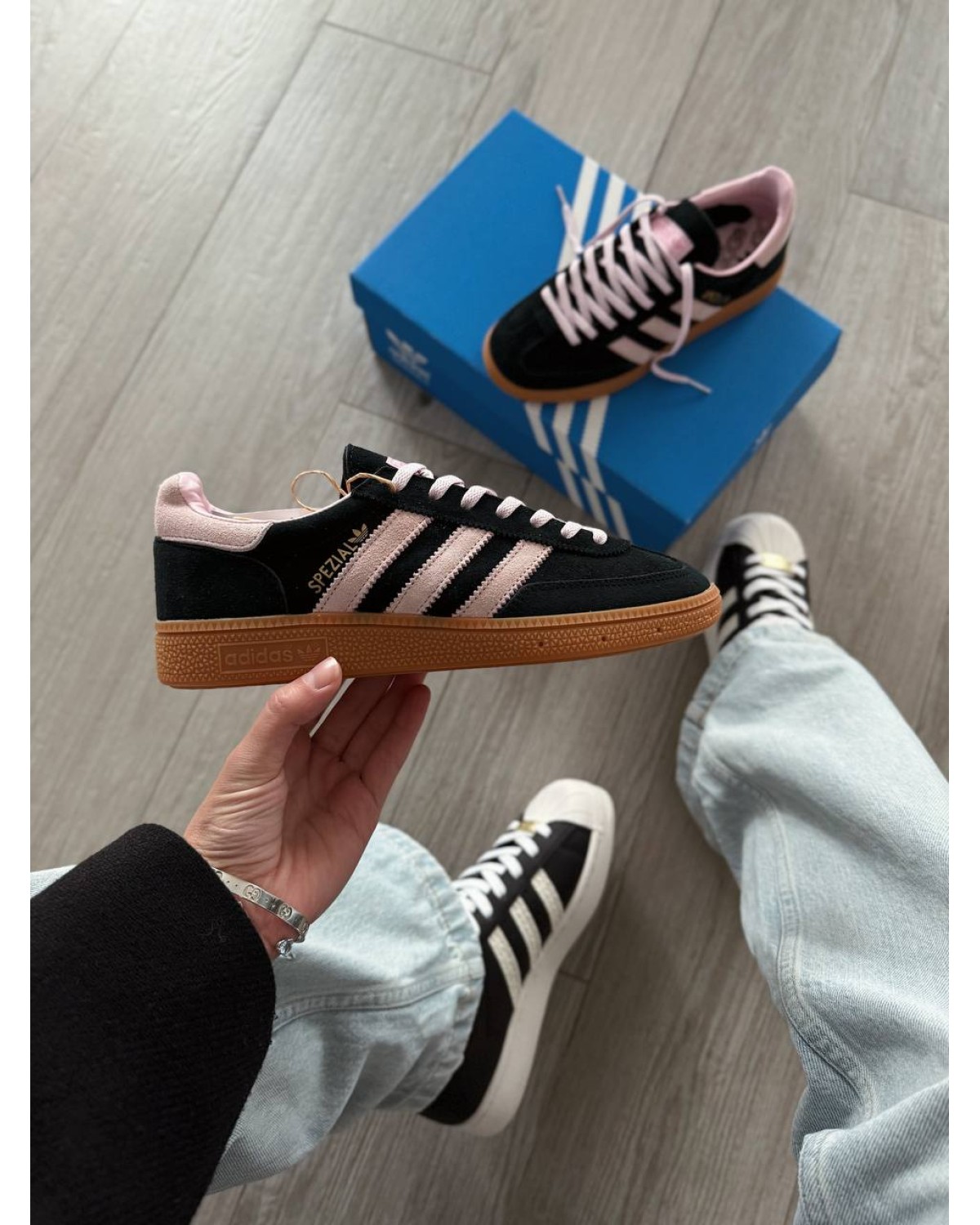 Adidas Spezial Core Black Clear Pink Gum