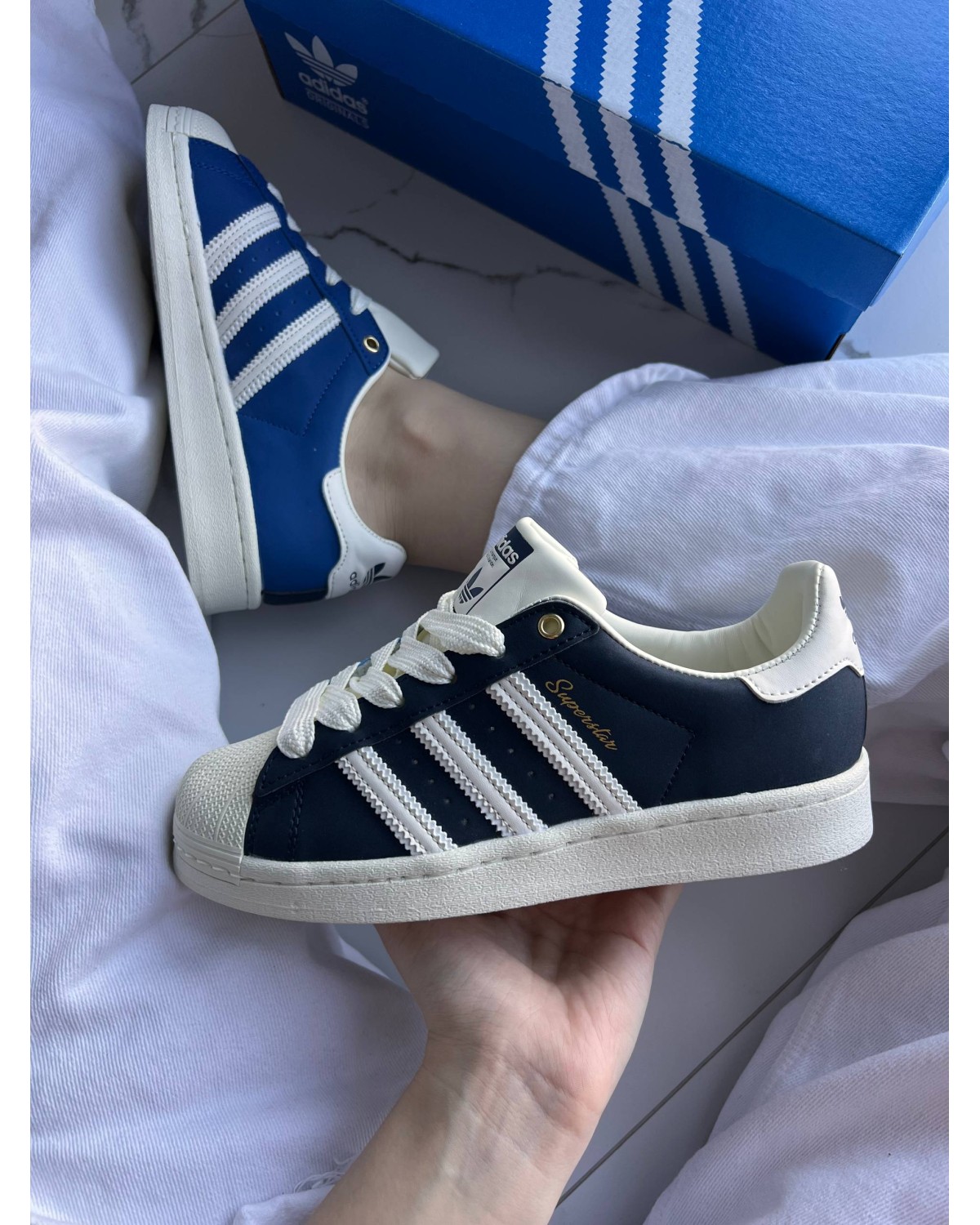 Adidas Superstar 50/50 Black/Navy Blue