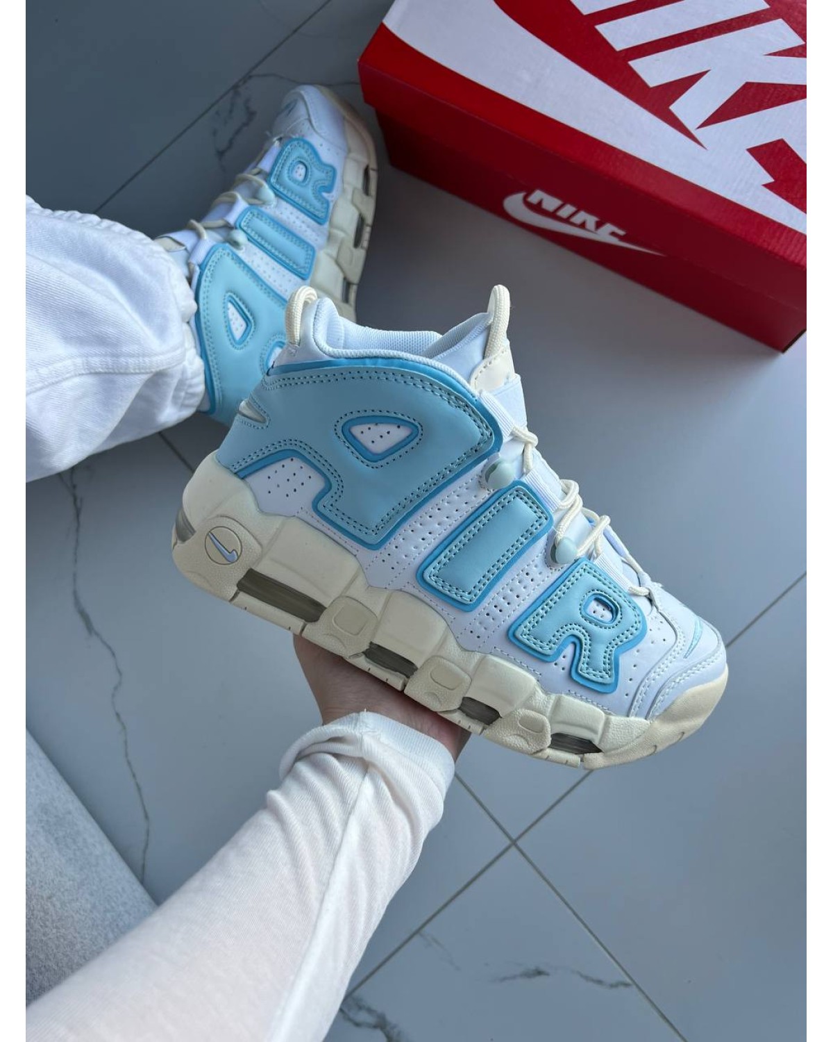 Nike Air More Uptempo White Blue Sail