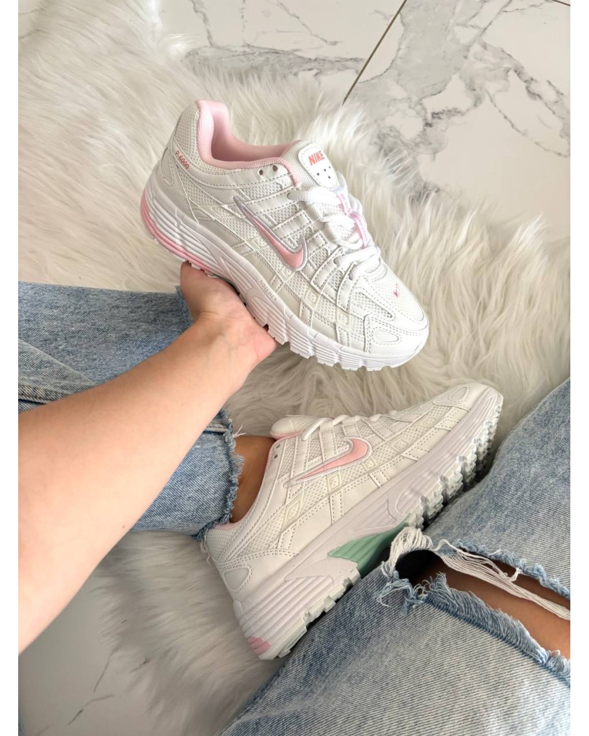 Nike P-6000 White Pink