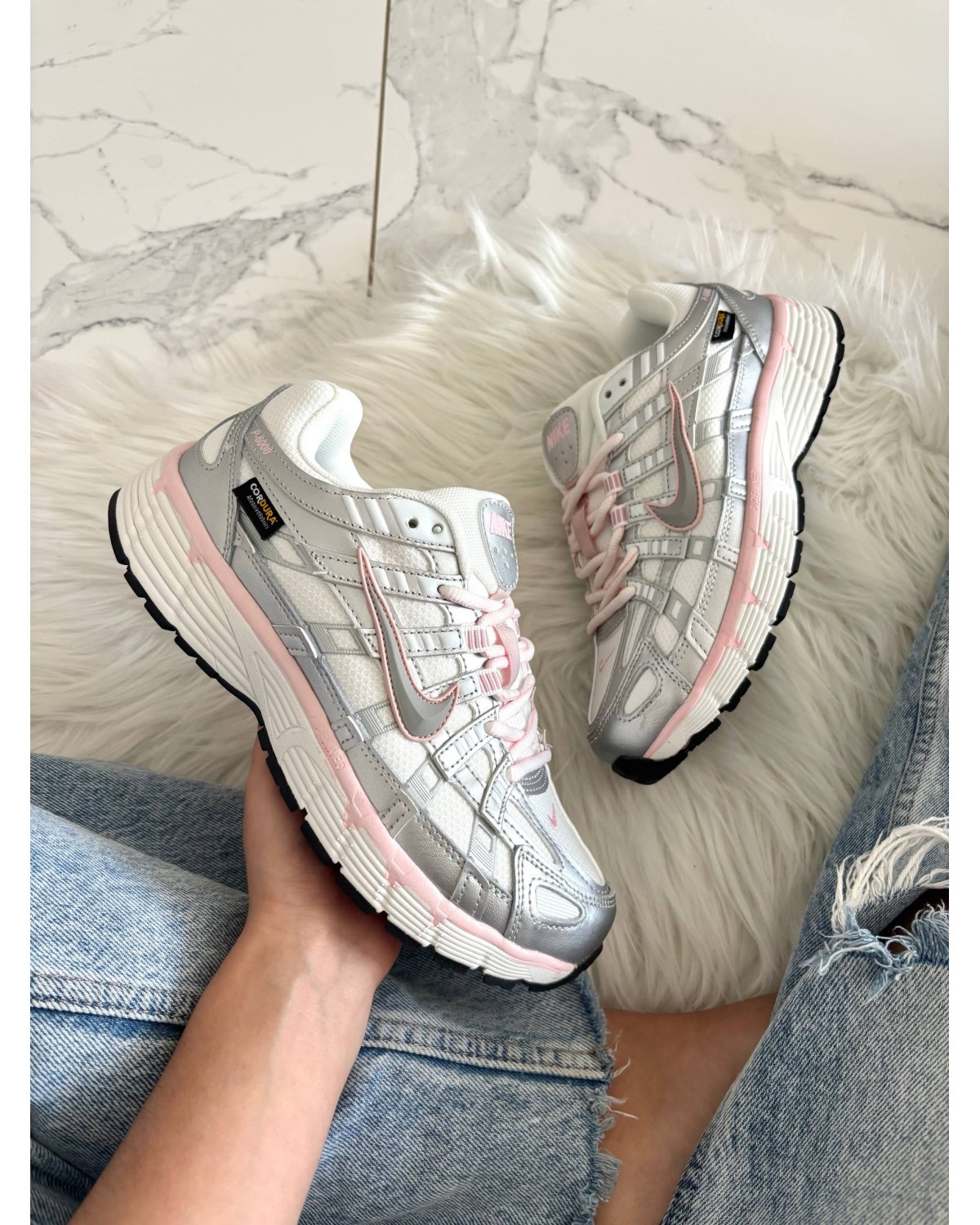 Nike P-6000 White Elemental Pink Cordura