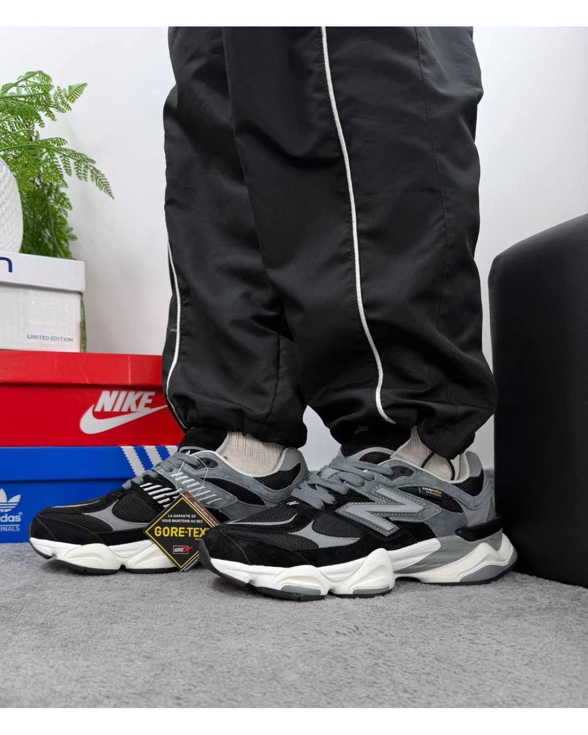 New Balance 9060 Black Grey White Cordura