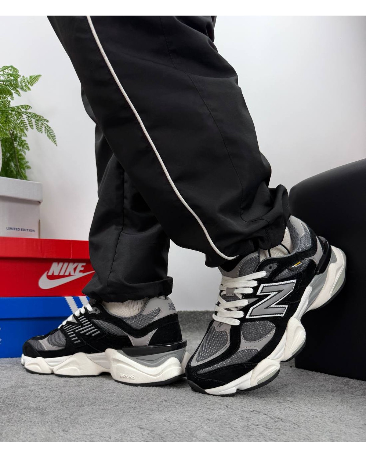 New Balance 9060 Black White Grey Cordura