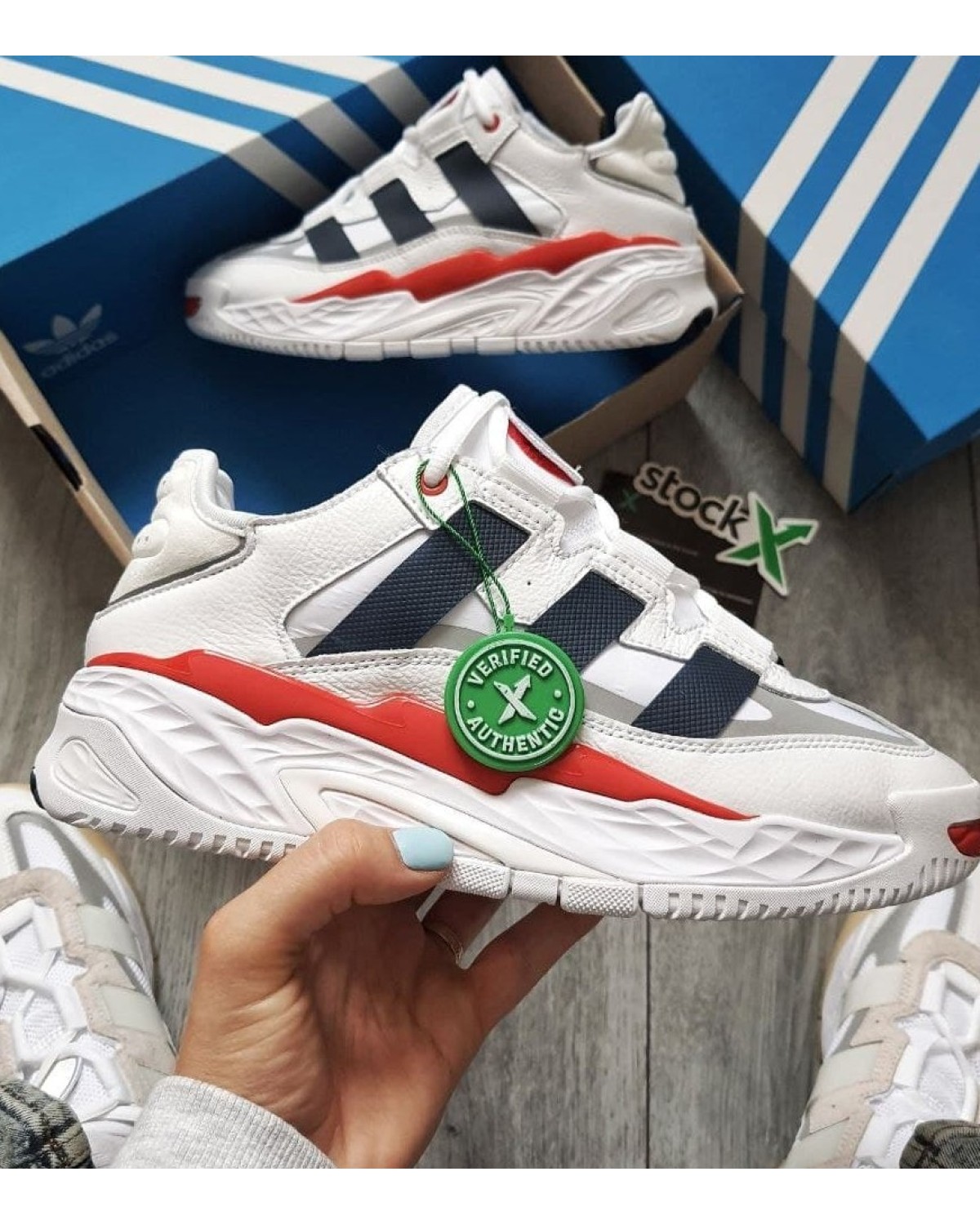 Adidas Niteball White Blue Red