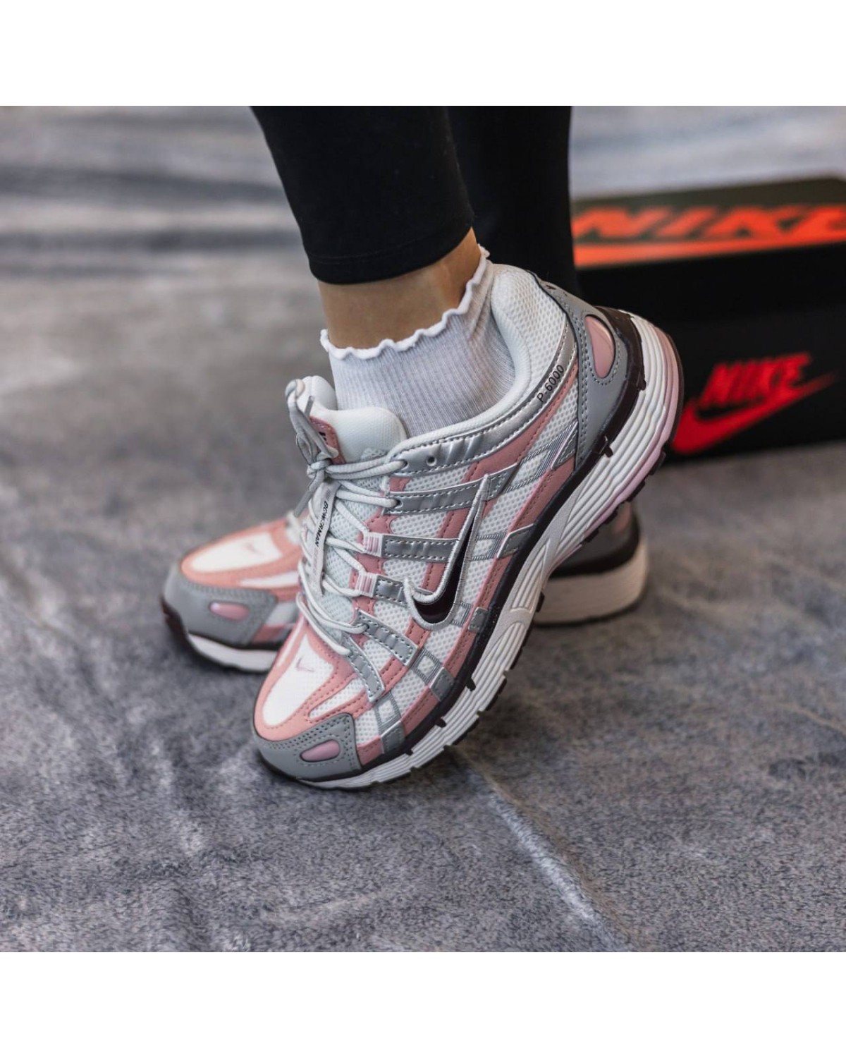 Nike P-6000 White Pink Grey Black
