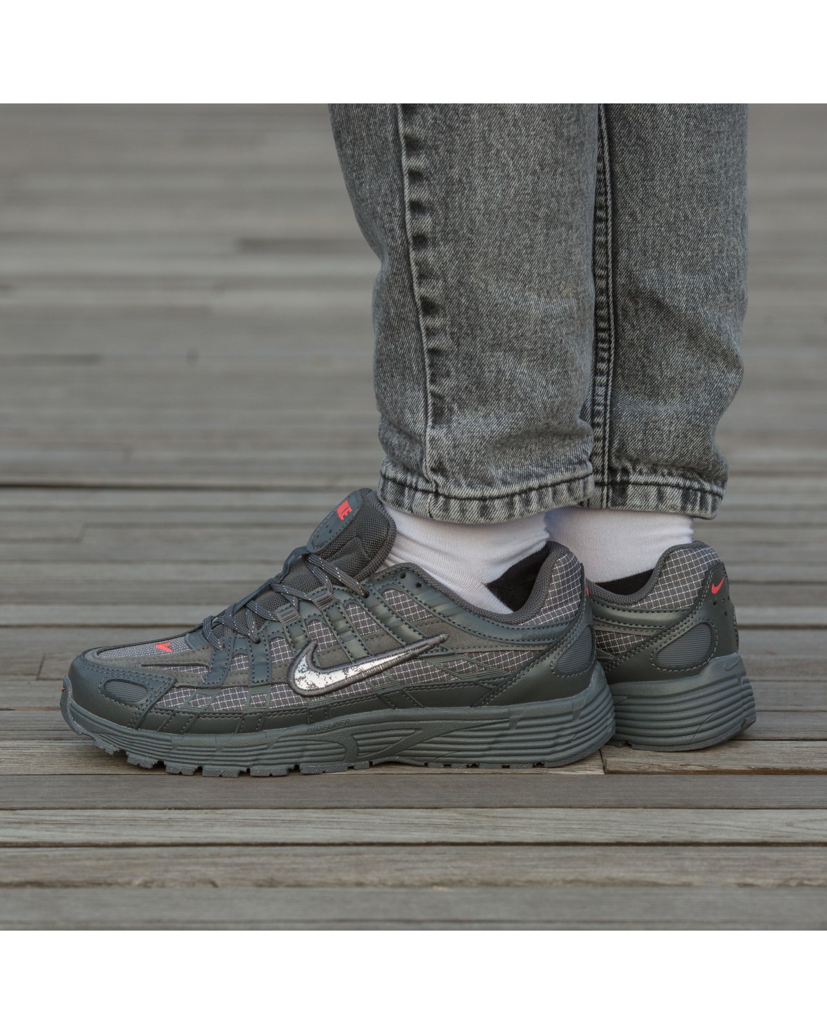 Nike P-6000 Dark Grey Red